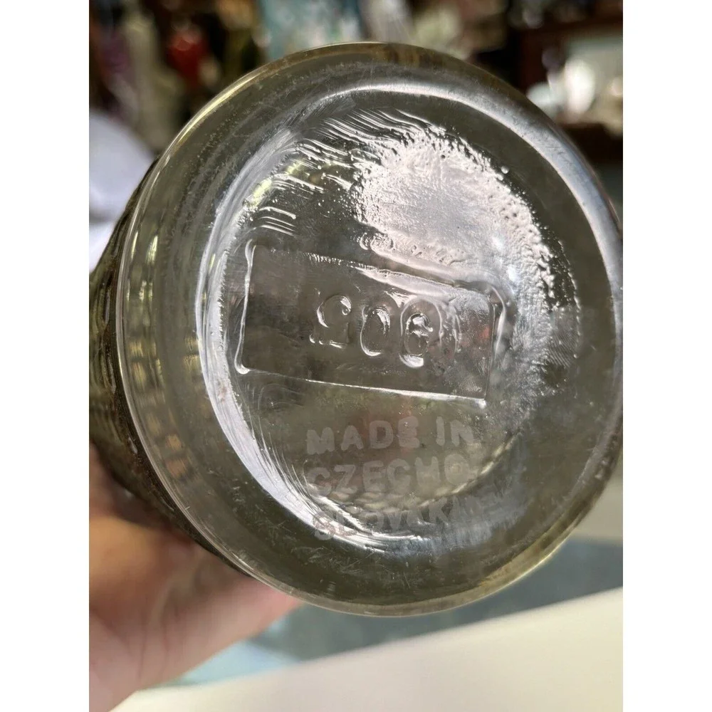 Vintage Art Deco Metal Wire Mesh Czech Glass Seltzer Bottle Sparklets USA NY